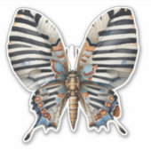 Farbenfrohe gestreifte Mottenklemme Aufkleber (Vorderseite)