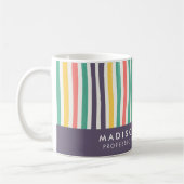 Farbenfrohe gestreifte, personalisierte Umarmung Kaffeetasse (Links)