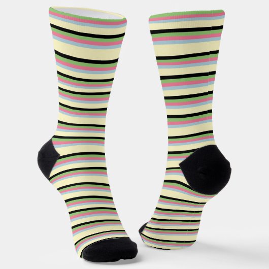 Farbenfrohe gestreifte Retro-Coole Unisex für Ihn Socken (Gewinkelt)