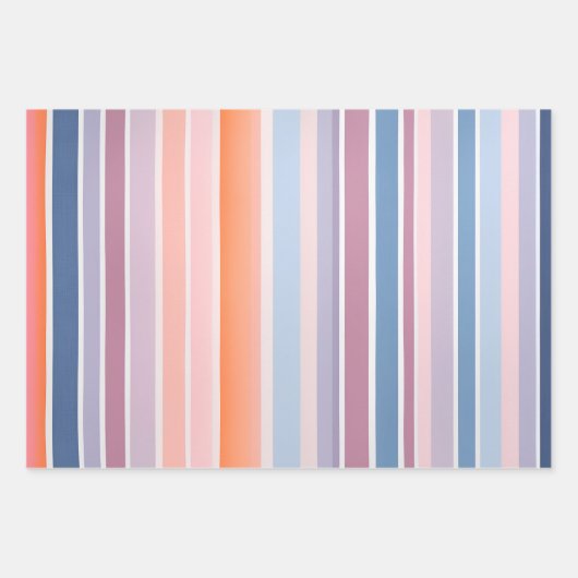 Farbenfrohe gestreifte Stoffbekleidung Papierfolie Geschenkpapier Set (Vorderseite 2)