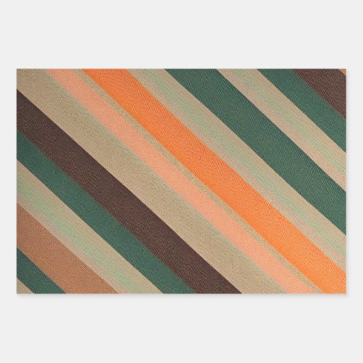 Farbenfrohe gestreifte Stoffbekleidung Papierfolie Geschenkpapier Set (Vorderseite 3)