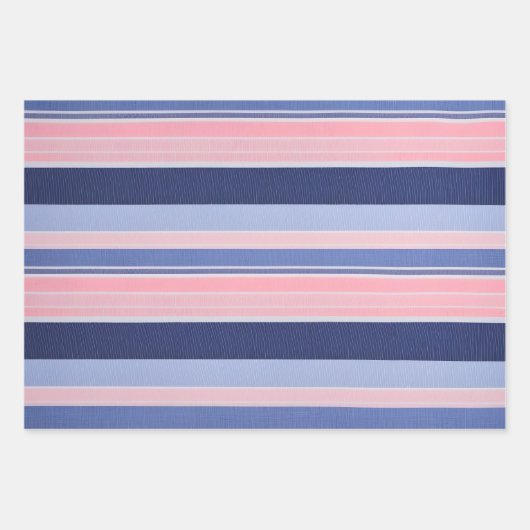 Farbenfrohe gestreifte Stoffbekleidung Papierfolie Geschenkpapier Set (Vorderseite)