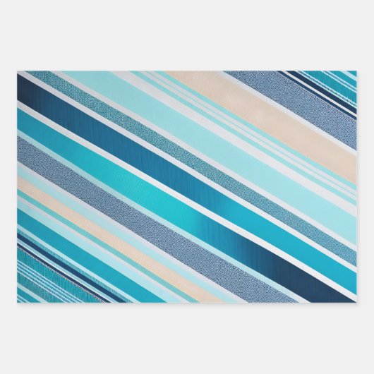 Farbenfrohe gestreifte Stoffbekleidung Papierfolie Geschenkpapier Set (Vorderseite 3)