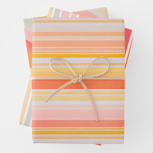 Farbenfrohe gestreifte Stoffbekleidung Papierfolie Geschenkpapier Set