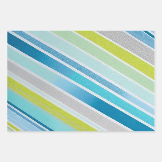 Farbenfrohe gestreifte Stoffbekleidung Papierfolie Geschenkpapier Set (Vorderseite 3)