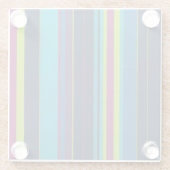 Farbenfrohe gestreifte Stoffe Art Glas Untersetzer (Rückseite)