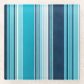 Farbenfrohe gestreifte Stoffe Art Glas Untersetzer (Vorderseite)