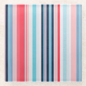 Farbenfrohe gestreifte Stoffe Art Glas Untersetzer (Vorderseite)