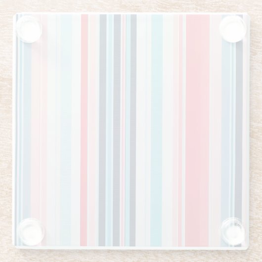 Farbenfrohe gestreifte Stoffe Art Glas Untersetzer (Rückseite)