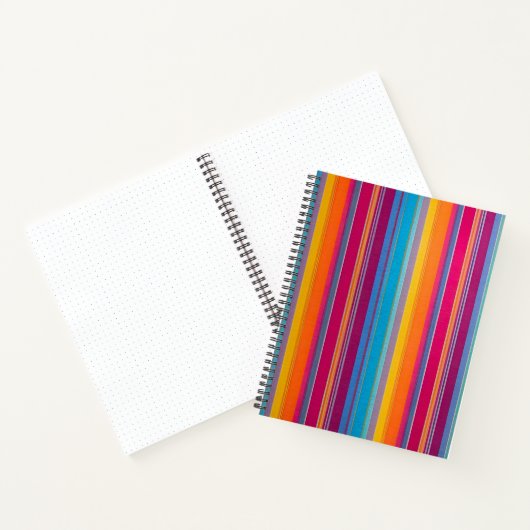 Farbenfrohe gestreifte Stoffe Art Spirale Notebook Notizblock (Innenseite)