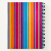 Farbenfrohe gestreifte Stoffe Art Spirale Notebook Notizblock (Rückseite)
