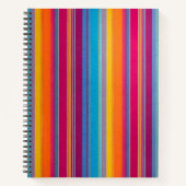 Farbenfrohe gestreifte Stoffe Art Spirale Notebook Notizblock (Vorderseite)