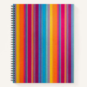Farbenfrohe gestreifte Stoffe Art Spirale Notebook Notizblock