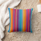 Farbenfrohe gestreifte Stoffe Art Square Kissen Ki (Decke)