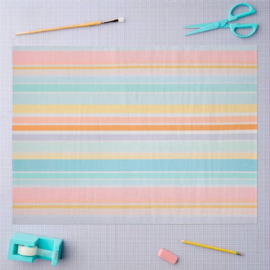 Farbenfrohe gestreifte Stoffgewebe Gewebe Seidenpapier (Basteln)