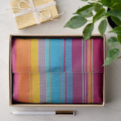 Farbenfrohe gestreifte Stoffgewebe Gewebe Seidenpapier (Geschenk)