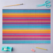 Farbenfrohe gestreifte Stoffgewebe Gewebe Seidenpapier (Basteln)