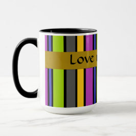 Farbenfrohe gestreifte Tasse des Vaters
