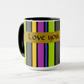 Farbenfrohe gestreifte Tasse des Vaters (Vorderseite Links)