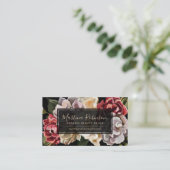 Farbenfrohe gestrichene Blume auf schwarz Visitenkarte (Stehend Vorderseite)