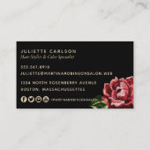 Farbenfrohe gestrichene Blume auf schwarz Visitenkarte (Rückseite)