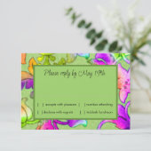 Farbenfrohe gestrichene Damaske Grüne UAWG Einladung (Stehend Vorderseite)