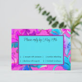 Farbenfrohe gestrichene Damaske Rosa UAWG Einladung (Stehend Vorderseite)