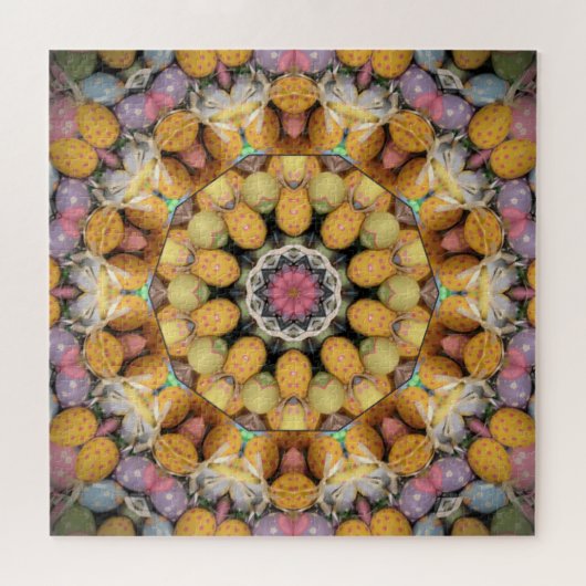 Farbenfrohe gestrichene Eier Mandala Puzzle (Horizontal)