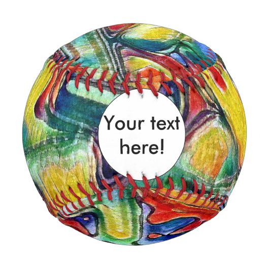 Farbenfrohe gestrichene Formen Baseball (Vorderseite)