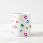 Farbenfrohe gestrichene Paw-Prints Kaffeetasse (Mittel)