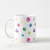 Farbenfrohe gestrichene Paw-Prints Kaffeetasse (Links)