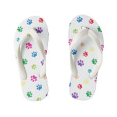 Farbenfrohe gestrichene Paw-Prints Kinderbadesandalen (Fußbett)