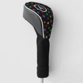 Farbenfrohe gestrichene Paw Prints Monogramm Golf Headcover (angewinkelt)