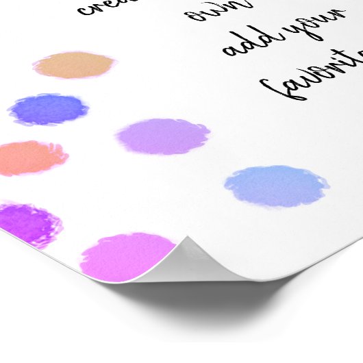 farbenfrohe gestrichene Punkte auf weiß fügen ein  Poster (Ecke)