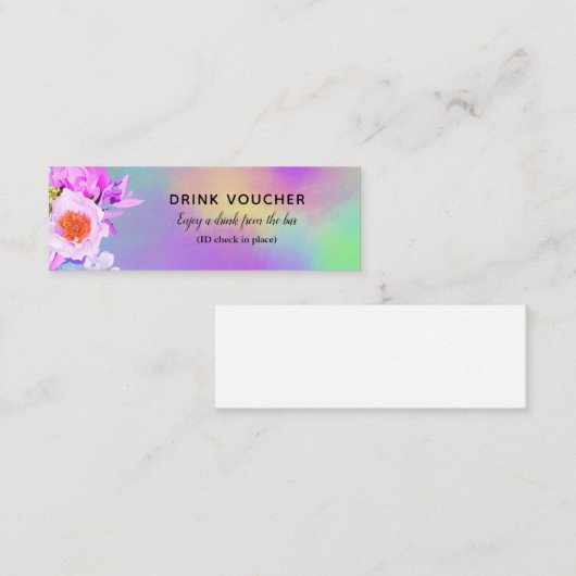 Farbenfrohe Getränke Gutscheinkarten für Bar Mini Visitenkarte (Vorne/Hinten)