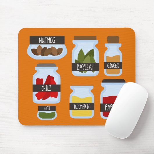 Farbenfrohe Gewürzgläser Kochkunst Mousepad (Mit Mouse)
