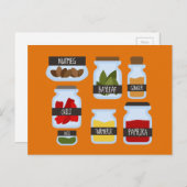 Farbenfrohe Gewürzgläser Kochkunst Postkarte (Vorne/Hinten)