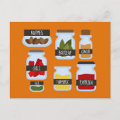 Farbenfrohe Gewürzgläser Kochkunst Postkarte (Vorderseite)