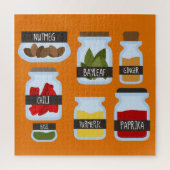 Farbenfrohe Gewürzgläser Kochkunst Puzzle (Vertikal)