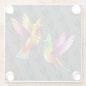 Farbenfrohe, gezapfte Hummingvögel im Flug Glasuntersetzer (Rückseite)