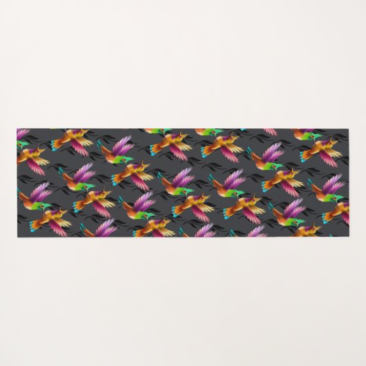 Farbenfrohe, gezapfte Hummingvögel im Flug Yogamatte (Rückseite (Horizontal))