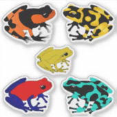 Farbenfrohe Giftfrösche Aufkleber (Vorderseite)