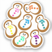 Farbenfrohe Gingerbrot Snowmen Kekse Aufkleber (Vorderseite)