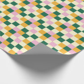 Farbenfrohe Gingham Checkerboard Squares Geschenkpapier (Ecke)