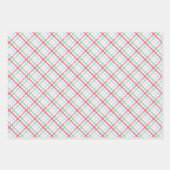 Farbenfrohe Gingham- und Weihnachtsbäume Geschenkpapier Set (Vorderseite)