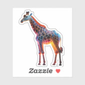 Farbenfrohe Giraffe Aufkleber (Blatt)