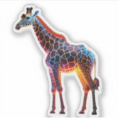 Farbenfrohe Giraffe Aufkleber (Vorderseite)