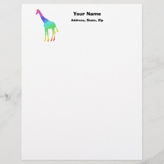 Farbenfrohe Giraffe Briefkopf (Vorderseite)