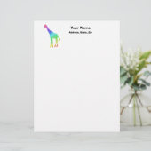 Farbenfrohe Giraffe Briefkopf (Stehend Vorderseite)