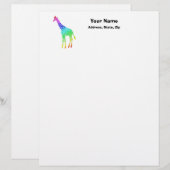 Farbenfrohe Giraffe Briefkopf (Vorne/Hinten)
